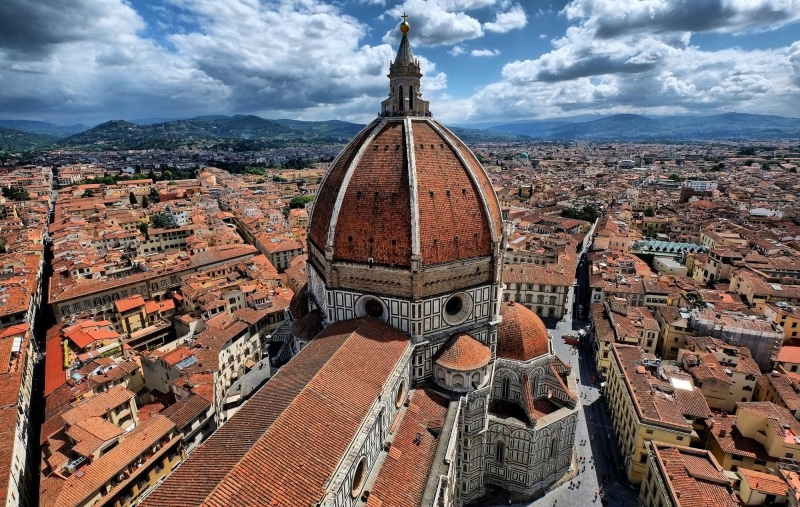 Duomo, building, town, clouds, built structure, travel, architecture, home, no people, the sky, view from the bell tower of Giotto, history, street, cathedral