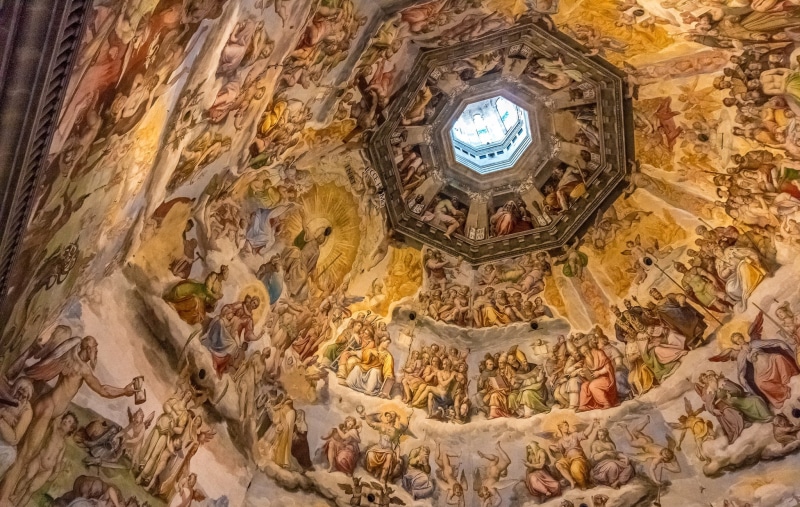 painting, Florence, the dome, 1080P, mural, Italy, the Cathedral of Santa Maria del Fiore, Duomo