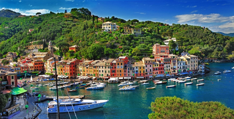 city, cinque Terre, Genoa, outdoors, boats, building, mountain, 5K, mediterranean Culture, old, tourist Resort, trees, beach, no people, sailboat, coast