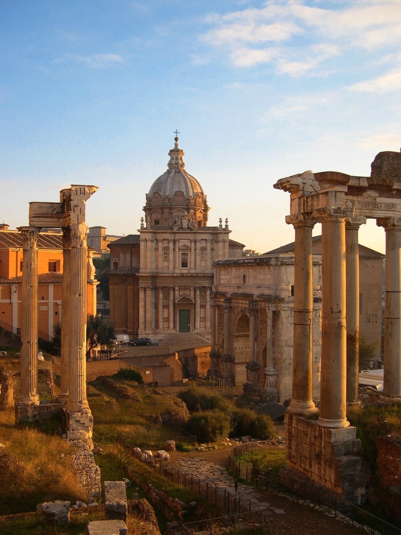 temple, city, european, rome - Italy, ancient civilization, sky, 1080P, town, day break, roman Forum, architectural, archaeology, the forum, monument