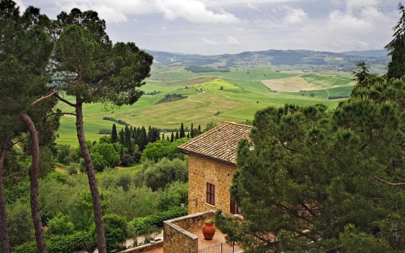 1080P, tranquil scene, Tuscany, landscape, architecture, plants, house, tree, brown, no people, growth, nature, environment, outdoors, wooden, grass, tranquility