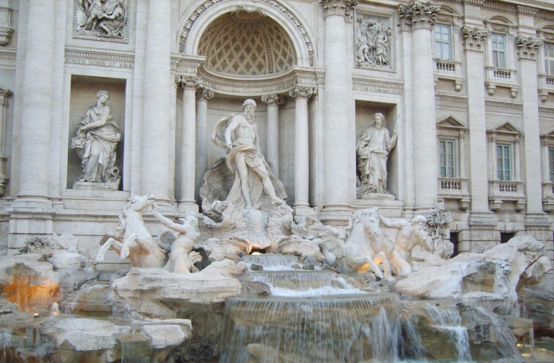 male, water, statue, di, fighting, trevi, beautiful, fontana di trevi, monuments, fountain, rome, fontana, 1080P, italy, buildings, architecture