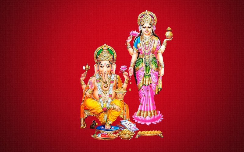 red, laxmi, 1080P, hd, ganesh, desktop, background, mata