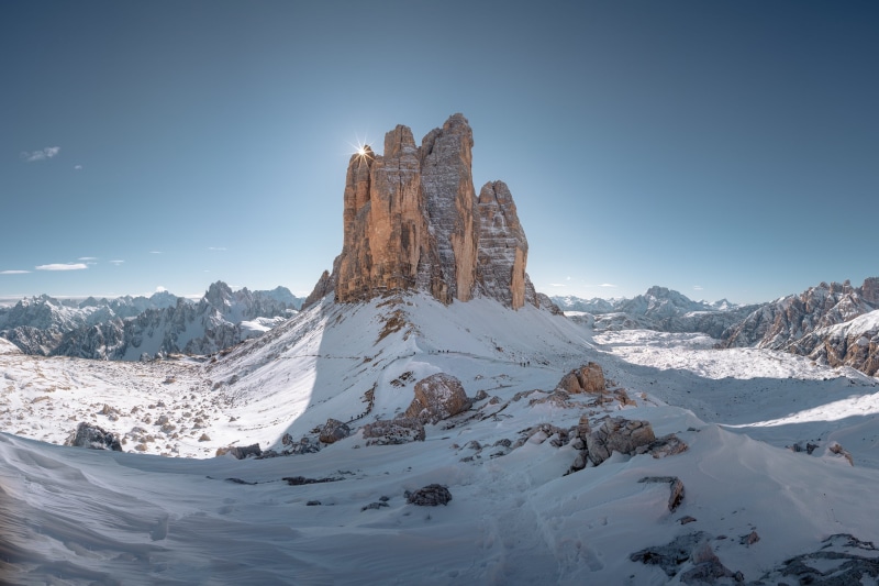 snow, 2K, Tre Cime di Lavaredo, mountains, landscape, nature