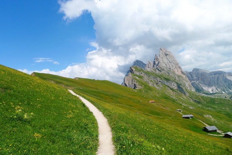 cloud - Sky, alpine panorama, field, tranquil scene, plant, rural Scene, environment, Mountains, european Alps, sky, grass, day, tranquility, Alm, mountain Peak
