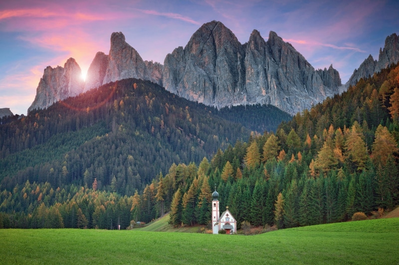 South Tyrol, plant, sky, environment, forest, white, field, house, tranquil scene, cloud - sky, the Dolomites, scenics - nature, formation, Italy, mountains