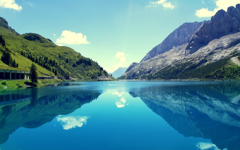 Italy, Marmolada mountain, 2K, Lake