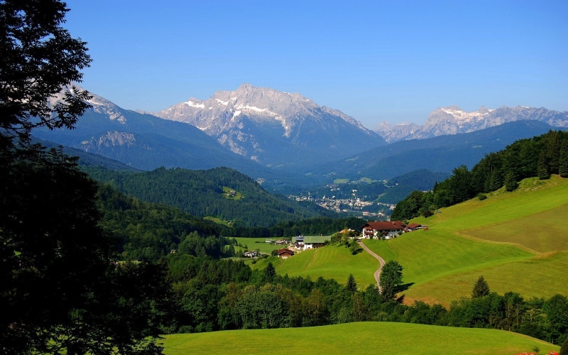 Alps, Germany, forest, 720P, landscape, mountains, villages