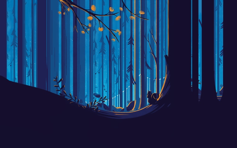 art, backgrounds, Tom Haugomat, illuminated, creativity, glass - material, 2K, modern, architecture, computer Graphic, close-up, forest, no people, sky blue