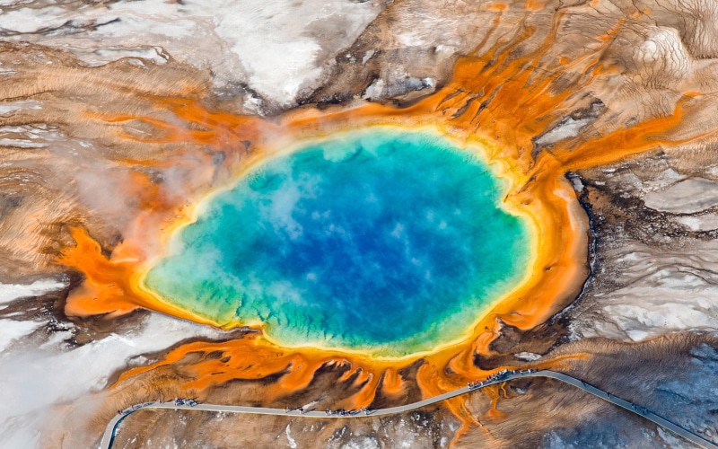mobile, 4K, desktop, nature, view, geyser, park, laptop, usa, yellowstone, phones, hd, basin, wyoming, landscape, air, national