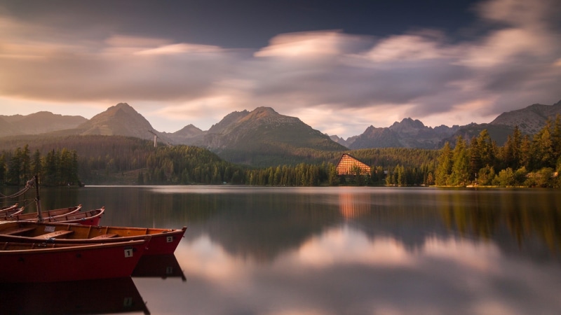 reflection, no people, scenics - nature, landscape, mountains, tree, tranquility, mountain peak, boat, cloud - sky, body, mountain range, nautical vessel