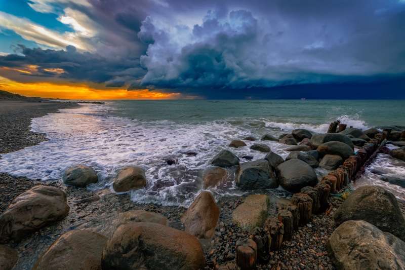 outdoors, 2K, Coast, bay, sunset, photography, cloud - Sky, nature, Beach, sea, Gammel Skagen, cloudy, sky, Thunderstorm, scenics, day, coastline, rocky