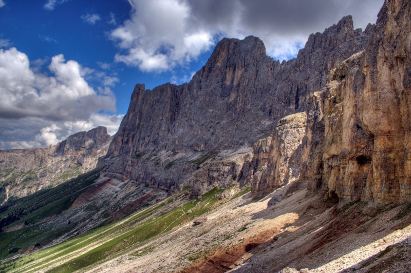 Italy, cloudy, Rosengarten, landscape, outdoors, rock - Object, nature, Mountains, mountain, brown, 1080P, scenics, HDR, season, Dolomites, rock, rock