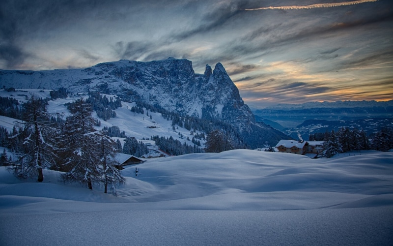 Trentino-Alto Adige, mountains, snow, Italy, 1080P, Alpe Di Siusi / Seiser Alm, winter