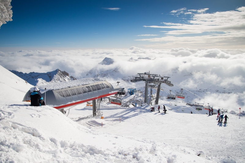 european Alps, travel destinations, mountain range, snowcapped mountain, ski, white color, sunlight, Cableway, ski resort, ski Lift, winter, sky, beauty in nature