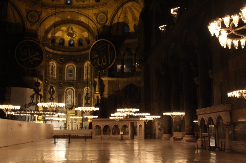 architecture, arch, travel destinations, city, building, inside st. sophia, bynight, floor, 5K, istanbul, turkey, clock tower, apse, dome, church, tower