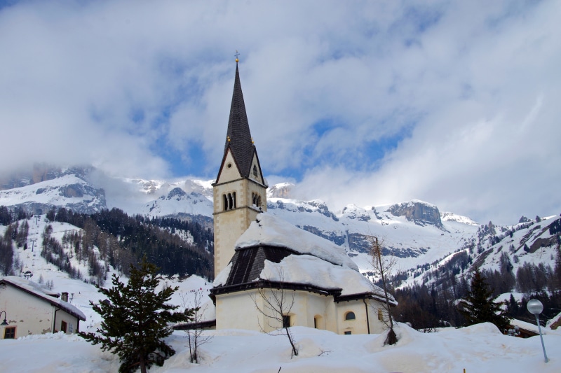 belluno, mountain range, arabba, building, outdoors, skiing, scenics - nature, sci, white, cloud - sky, spirituality, alps, travel destinations, winter