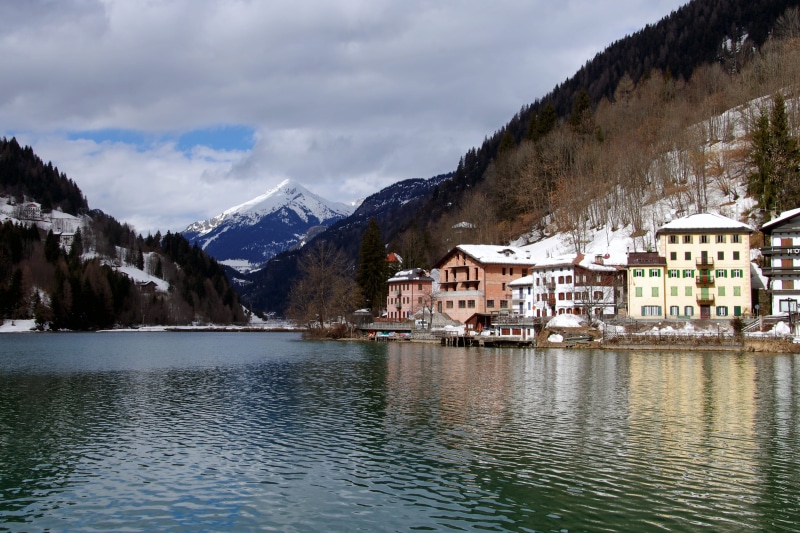 belluno, Lake, dolomiti superski, architecture, italy, Alleghe, day, snow, scenics - nature, beauty in nature, Dolomites, no people, cold, water, building