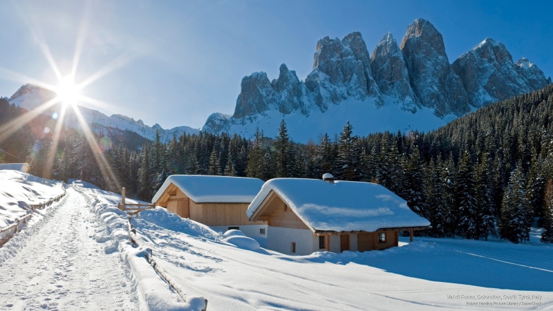 di, italy, Winter, val, 2K, dolomites, tyrol, funes, south