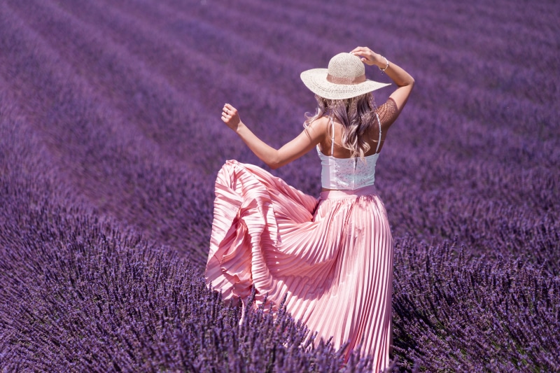 full length, top, women, farm, young, dress, gardens, purple, hat, vintage, 4K, dancing, hair, nature, one person, child, eco, rear view, farmers, beautiful woman