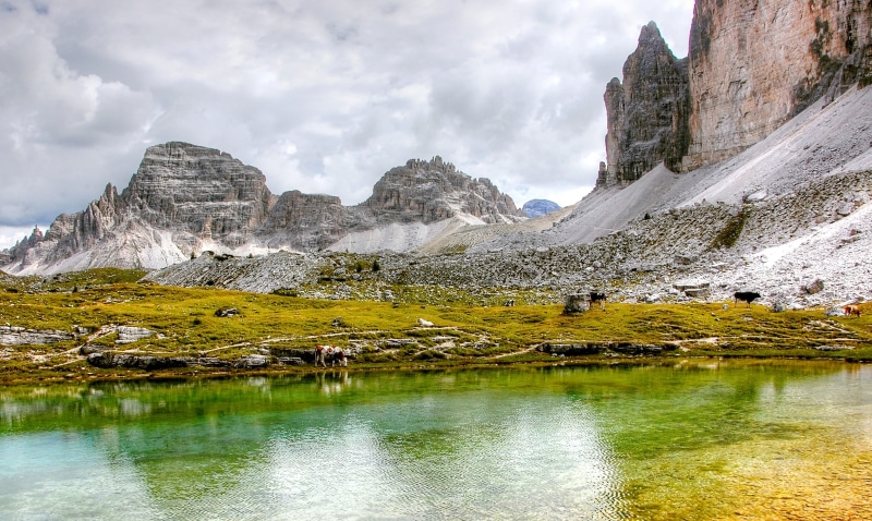 nature, alm, tranquility, solid, brown, unesco world heritage, environment, three zinnen, karg, no people, view, dolomites, clouds, photography, day, 2K