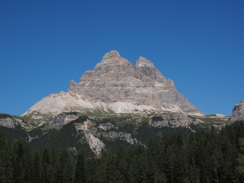formation, clear sky, mountain range, big pinnacle, sasso di landro, blue, mountain, preuß tower, the sesto dolomites, rock, summit, nature, rock - object