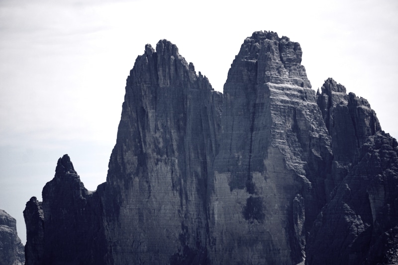 outdoors, travel, eroded, mountain, physical geography, mountains, day, low angle view, stone, scenics - nature, tranquility, 5K, nature, alpine, three zinnen
