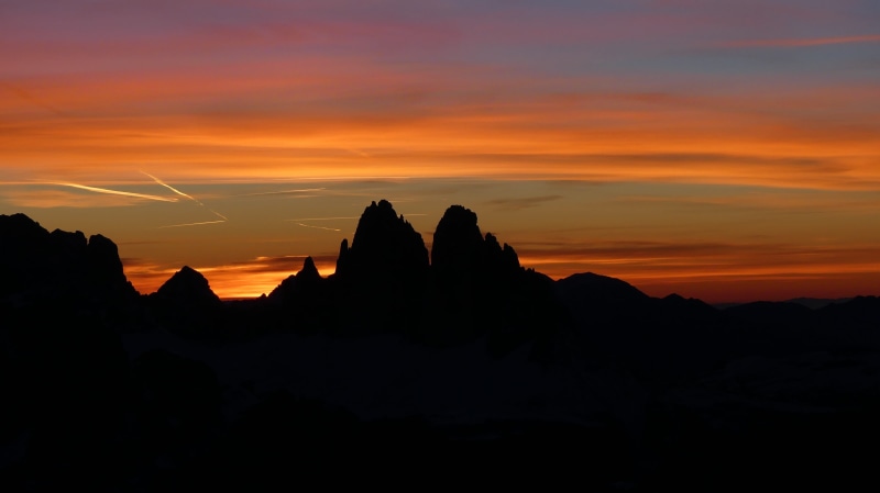 nature, rock, three zinnen, outdoors, travel destinations, environment, landscape, cloud - sky, 4K, twilight, dürrenstein, scenics - nature, orange color