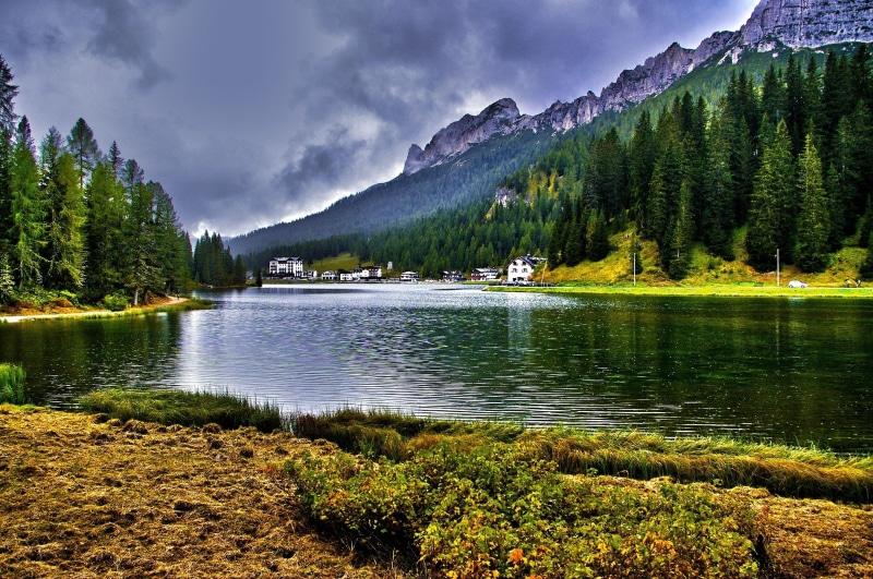 1080P, lake, dolomites, italy, misurina