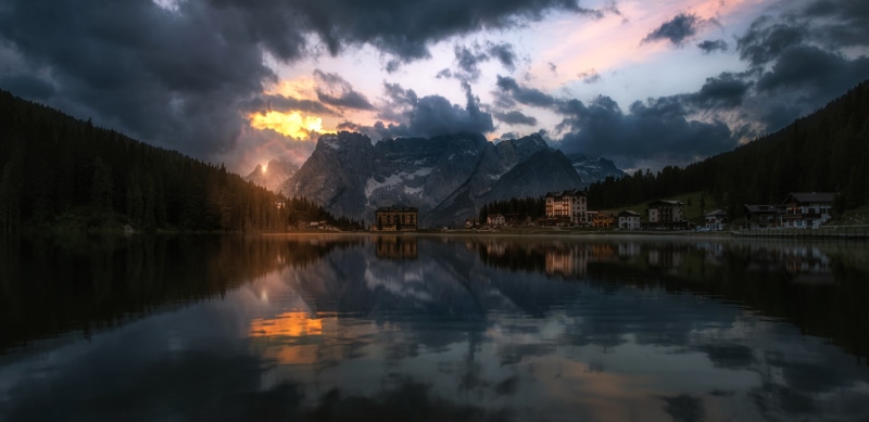 lake, 1080P, resort in the Dolomites, Misurina, Lake Misurina, in the province of Belluno, Venice