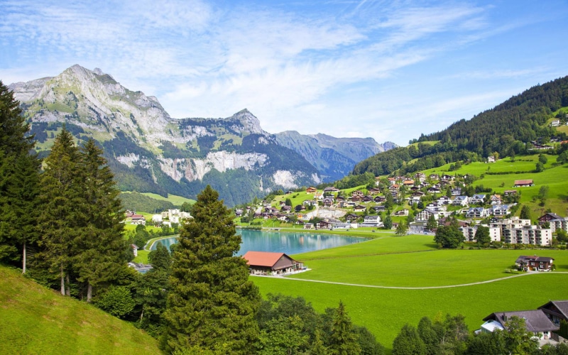 south, located, 2K, lucerne, lake, switzerland, canton, engelberg, obwalden, stans, km, central, village, municipality, kilometers