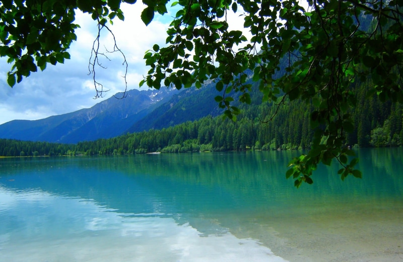 nature, Tyrol, tree, green, cloud - sky, idyllic, no people, non-urban scene, turquoise colored, mountains, lake, tranquil scene, beauty in nature, growth