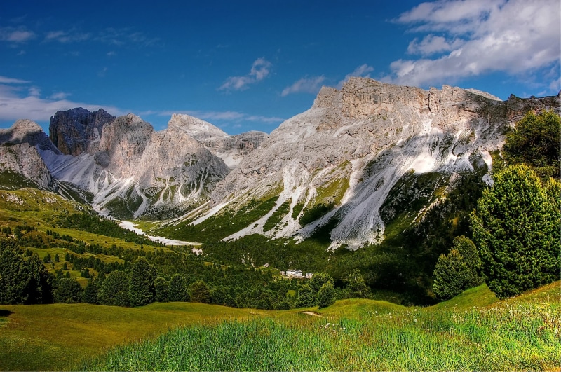 rock, photography, beauty in nature, south tyrol, landscape, alpine, tranquility, italy, formation, panorama, flowing, valgardena, tranquil scene, outdoors