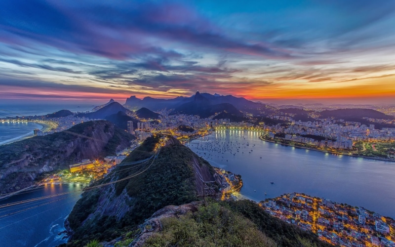 rise, city, 1080P, mountain, built structure, cityscape, Rio de Janeiro, beauty in nature, scenics - nature, water, high angle view, tranquil scene, travel destinations