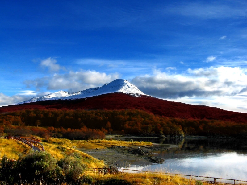 mountain, mt Fuji, scenics, sky, lago, landscape, japan, patagonia, tierra del fuego, montaña, 720P, argentina, nature, postcard, autumn, lake, beauty In Nature