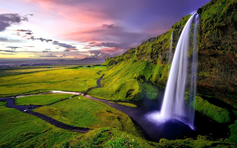 catarata, naturaleza, 1080P, islandia, valle