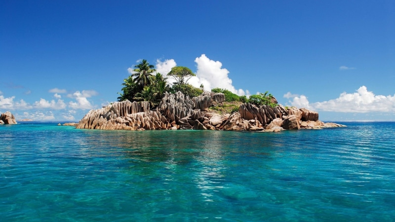 arboles, isla, naturaleza, mar, 1080P