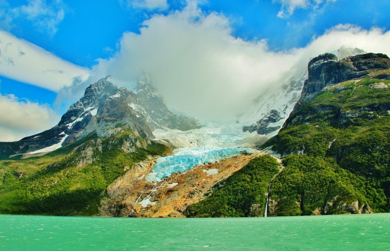 mountains, no people, day, sky, 1080P, mountain, Patagonia, idyllic, cloud - sky, cliff, environment, green color, land, forest, ice, glaciers, landscape