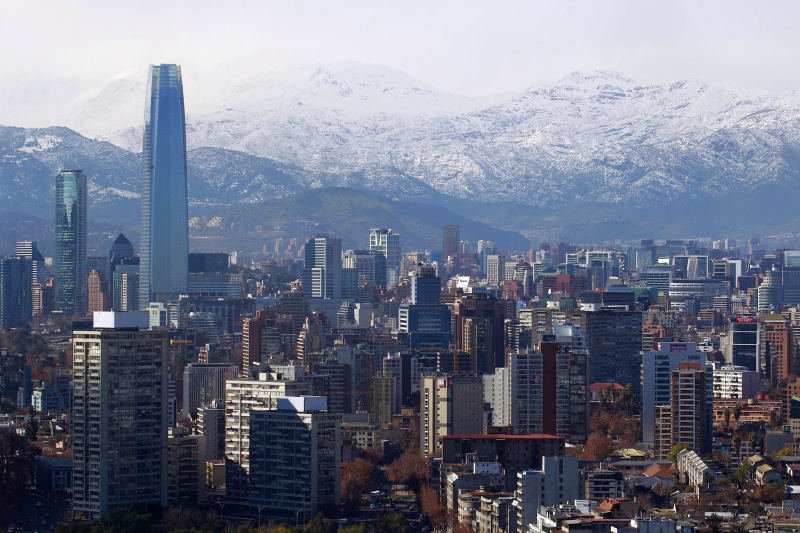 Santiago de Chile, cityscape, city, mountains, skyscraper, 4K