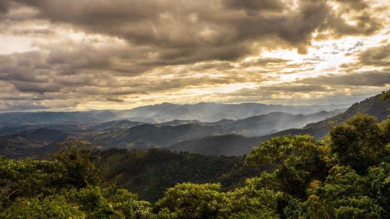 mountain peak, sky, environment, hill, beauty in nature, near, blue, clouds, eventide, ecology, dramatic sky, green, adventure, brazil, holidays, tourism