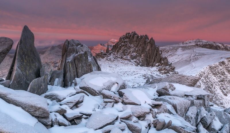 Snowdonia National Park, mountain, Castell-Y-Gwynt, national, Snowfall, 720P, Castle Of The Winds, Snowdonia, park, Glyderau, bay, nature, Glyder Fach