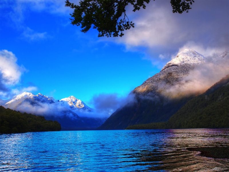 serene, landscape, peaceful, journey, southland, body, blue, scenics, water, nature, fiordland, mist, white, reflections, dex, morning, quiet, 1080P, new  zealand