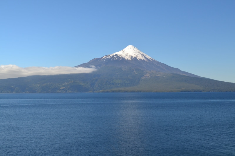 mountain, travel destinations, frutillar, no people, volcanic crater, chile, osorno, patagonia, non-urban scene, mountain peak, snow, tranquility, outdoors