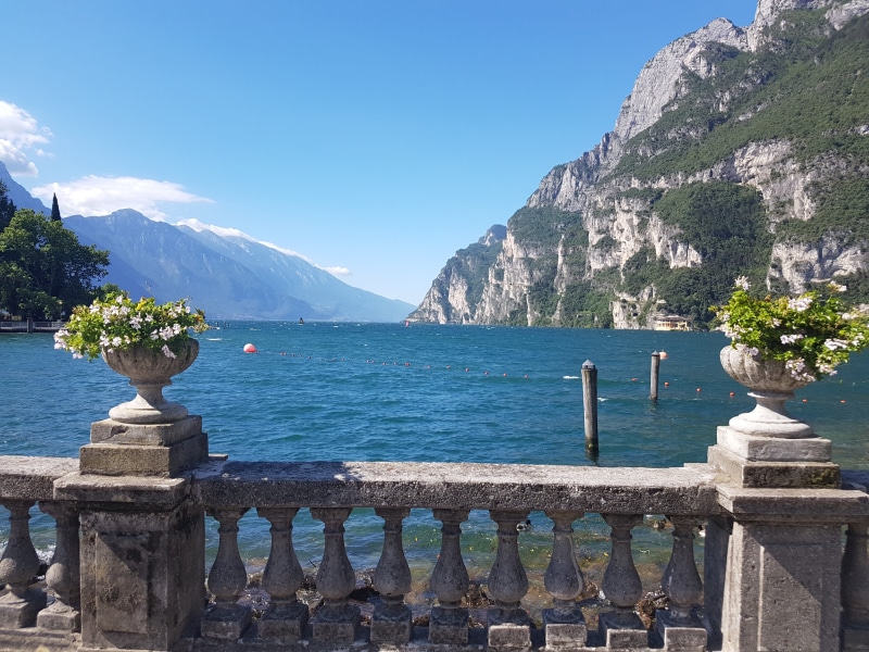 sunlight, scenics - nature, no people, landscape, sea, day, beauty in nature, on the lake, 4K, malcesine, nature, blue, clear sky, italy, tranquil scene