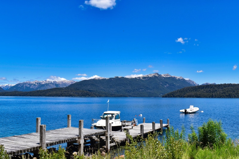 blue, tranquil scene, argentina, scenics - nature, boat, transportation, correntoso lake and river hotel, nature, beauty in nature, pesca, turismo, lago