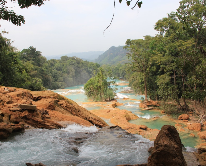 growth, natural water, sky, solid, non-urban scene, day, rocks, tranquility, river, land, quiet, nature, 4K, mexico, scenics - nature, water, chiapas