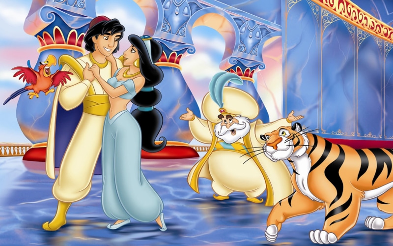1080P, jasmine, parrot, sultan, hd, aladdin, art, disney, lago