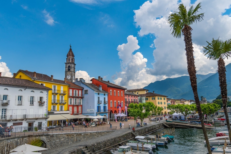5K, built structure, palm, plant, canal, nature, ascona, cloud - sky, switzerland, spirituality, religion, building exterior, tree, lago maggiore, lake