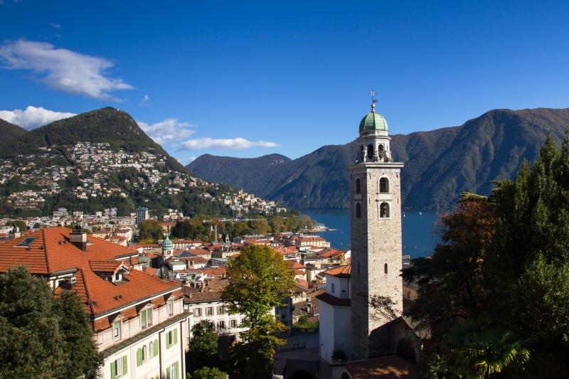 outdoors, spirituality, architecture, ticino, history, mountain range, built structure, sky, building, lugano, belief, 4K, concrete, mountain, monte bre