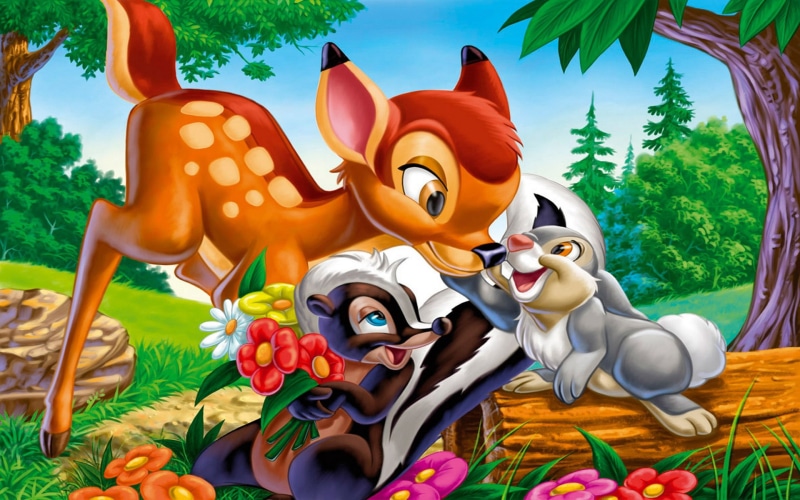 desktop, s, character, image, 1080P, disney, cartoons, flower, thumper, bambi